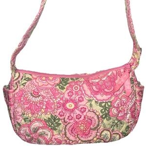 Vera Bradley PETAL PINK Maggie Handbag Purse Y2K Pink Green Rare HTF Vintage